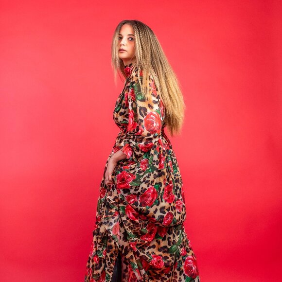 Unique Tiger & Roses Print Maxi Dress - Size S & Tall - Picture 4 of 11